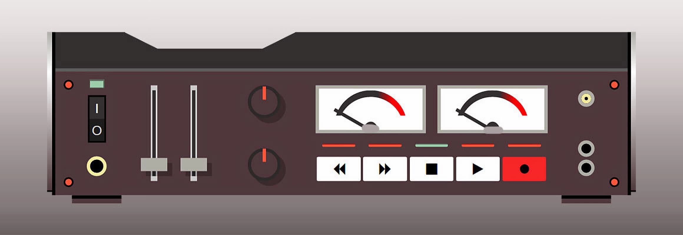 Lower part of a reel-to-reel tape recorder generated in CSS only